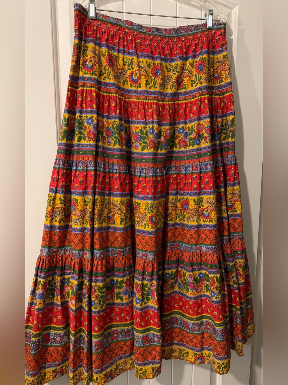 Vintage Willowbend Boho Tiered Maxi Skirt 80s Hippie Retro Inspired